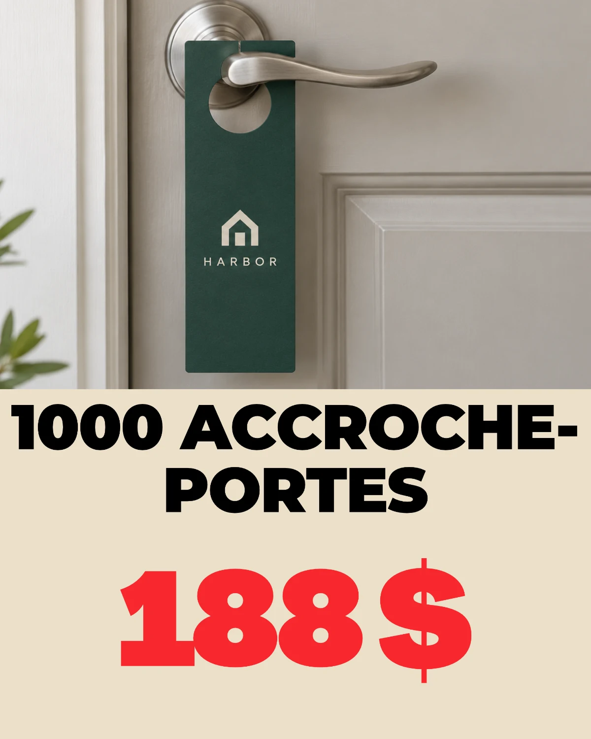 Accroche-portes publicitaire suspendu